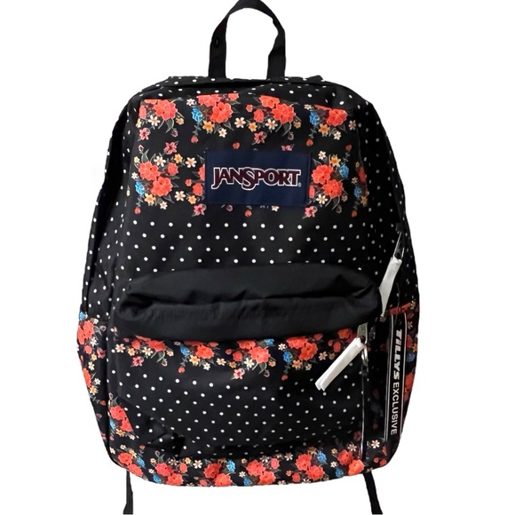 Jansport Black Floral Backpack - Picture 1 of 7
